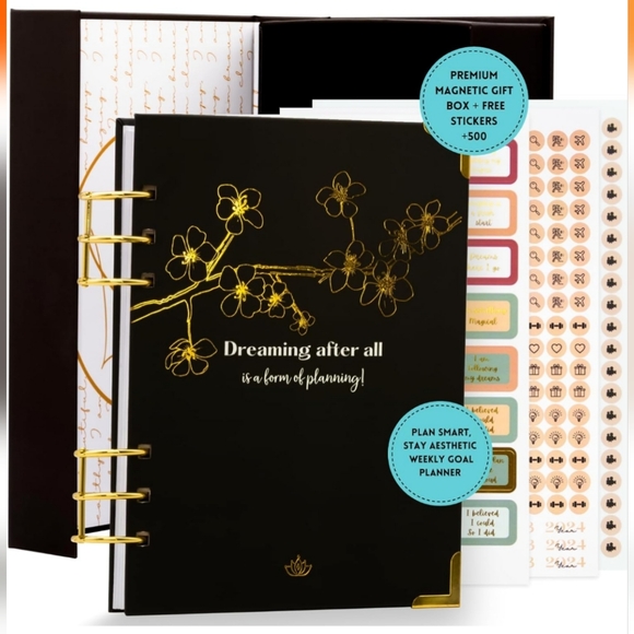 Planner Undated Weekly Monthly Tan Apricot Color Brand New - Picture 2 of 6